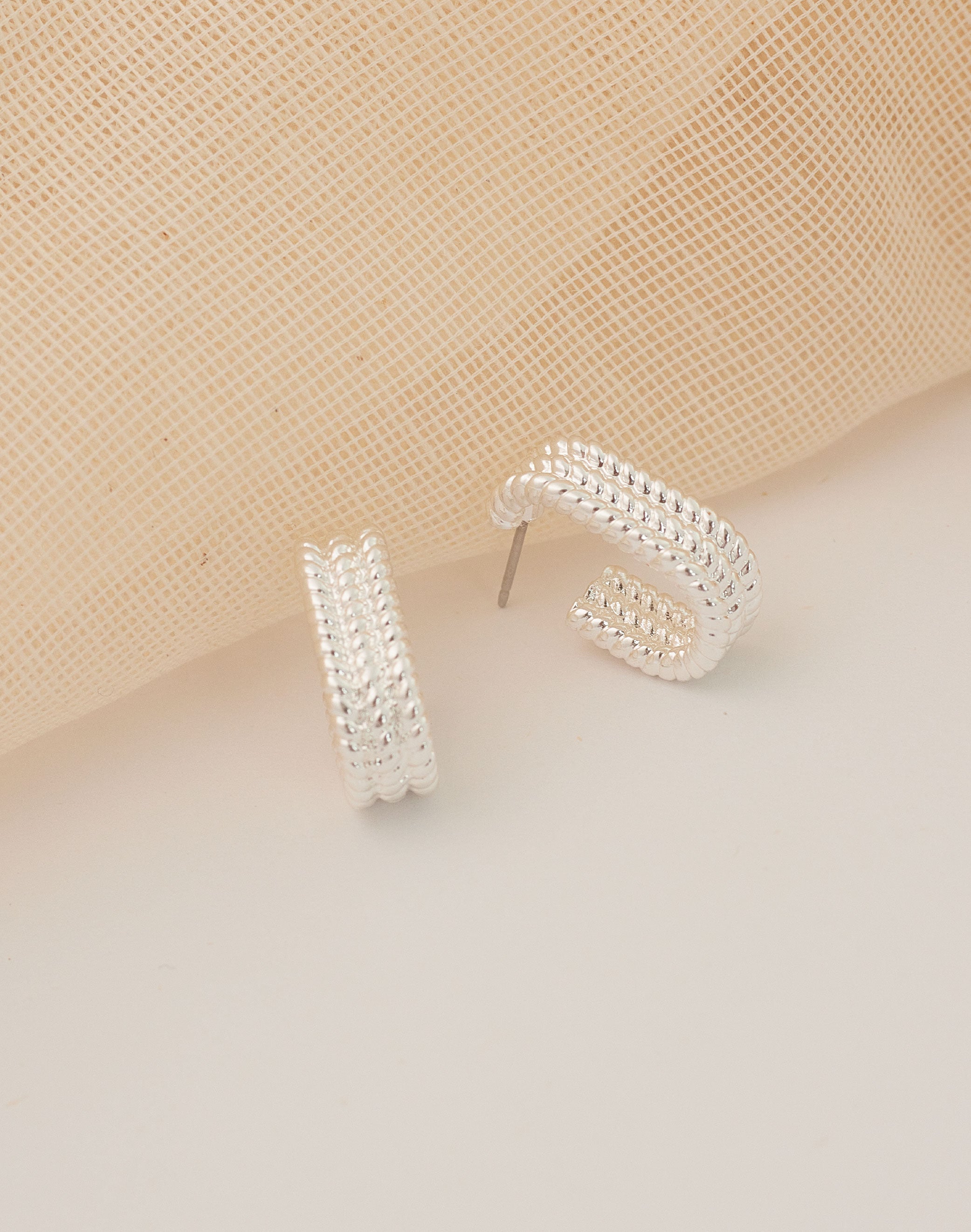 Florence Silver Hoop Earrings