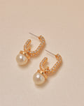 Shiny Pearl Hoop Earrings