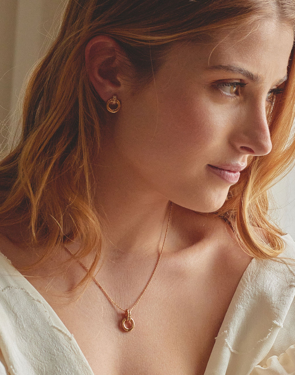 Lyon Gold Necklace & Earrings Set