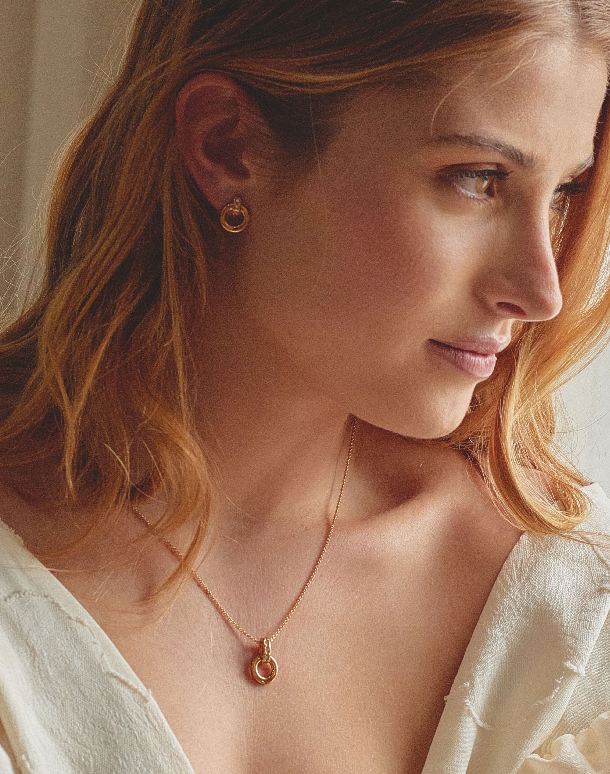 Lyon Gold Necklace & Earrings Set