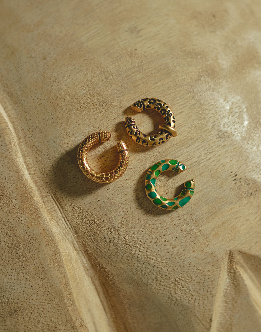 Set of 3 Animal-Print Earcuffs